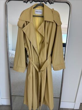 STAND STUDIO Mustard Yellow  Trench Coat -
